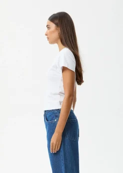Tees & Shirts<Afends Classic Hits  - Baby Tee White