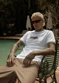 T-Shirts<Afends Classico  - Heavyweight Ringer Tee White