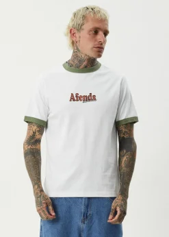 T-Shirts<Afends Classico  - Heavyweight Ringer Tee White