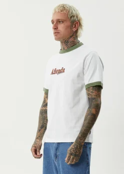 T-Shirts<Afends Classico  - Heavyweight Ringer Tee White
