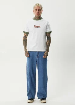 T-Shirts<Afends Classico  - Heavyweight Ringer Tee White