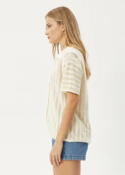 Sets & Co-Ords|Tees & Shirts<Afends Claudia  - Knit Shirt White / Sand