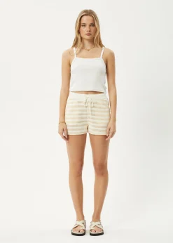 Sets & Co-Ords|Shorts<Afends Claudia  - Knit Short White / Sand