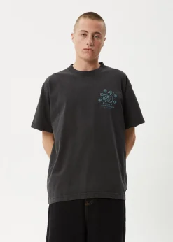 T-Shirts<Afends Cosmic Con  - Heavyweight Boxy Tee Stone Black
