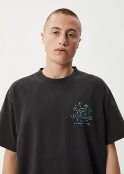 T-Shirts<Afends Cosmic Con  - Heavyweight Boxy Tee Stone Black