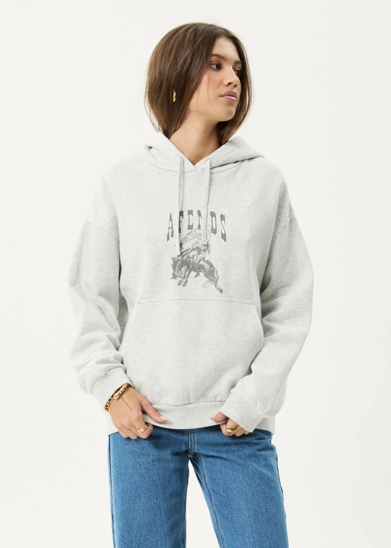 Outerwear<Afends Cosmic Cow - Hoodie Grey Marle