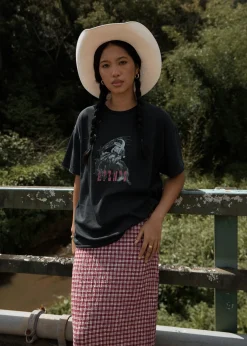 Tees & Shirts<Afends Cosmic Cow  - Oversized Tee Stone Black