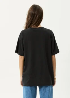 Tees & Shirts<Afends Cosmic Cow  - Oversized Tee Stone Black