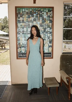 Dresses<Afends Creator  - Seersucker Maxi Dress Pine