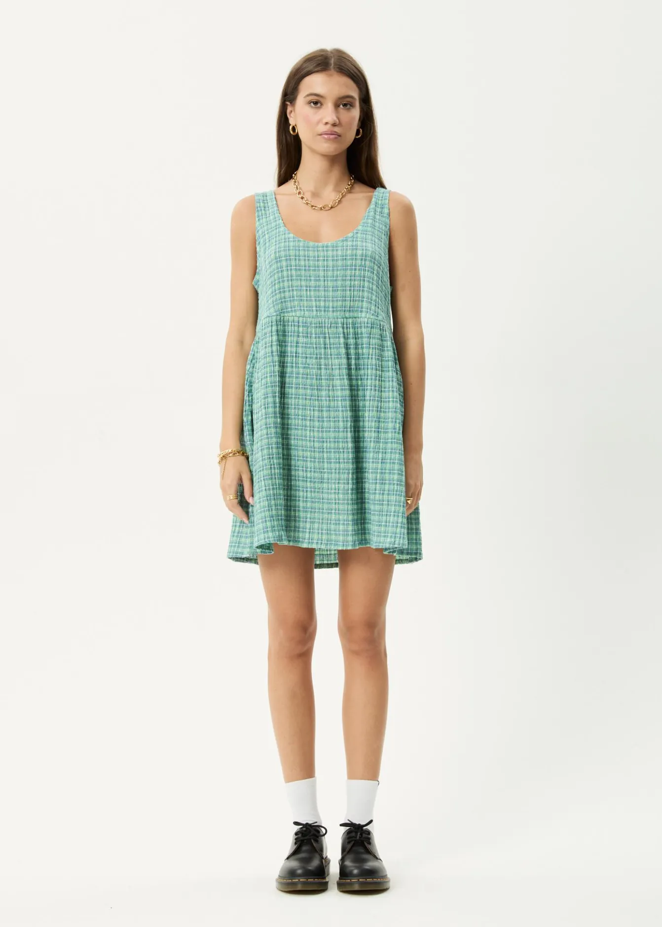 Dresses<Afends Creator Jesse - Seersucker Mini Dress Pine