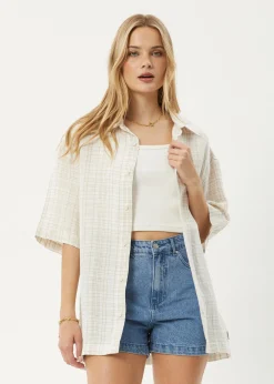 Shirts|Sets & Co-Ords<Afends Criss Cross  - Short Sleeve Shirt Taupe