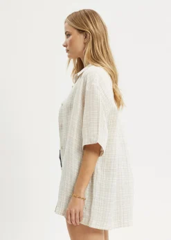 Shirts|Sets & Co-Ords<Afends Criss Cross  - Short Sleeve Shirt Taupe