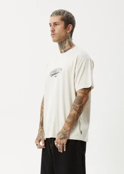 T-Shirts<Afends Cultivate Me  - Boxy Tee Moonbeam