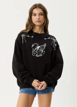 Outerwear<Afends Cygnet  - Crew Neck Jumper Black