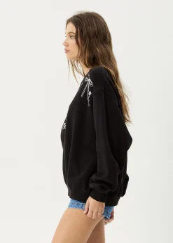 Outerwear<Afends Cygnet  - Crew Neck Jumper Black