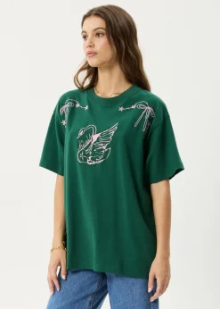 Tees & Shirts<Afends Cygnet  - Oversized Tee Hunter Green