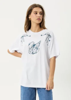 Tees & Shirts<Afends Cygnet  - Oversized Tee White