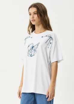 Tees & Shirts<Afends Cygnet  - Oversized Tee White