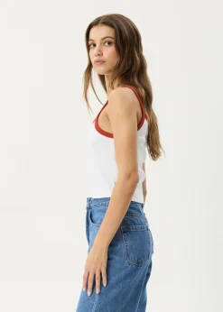 Sleeveless<Afends Cygnet  - Rib Singlet White