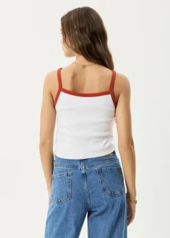 Sleeveless<Afends Cygnet  - Rib Singlet White