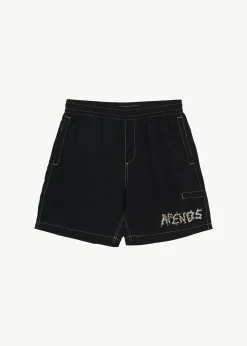 Boardshorts<Afends Daisy Chain  - Baywatch Swim Short 18" Black