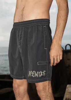 Boardshorts<Afends Daisy Chain  - Baywatch Swim Short 18" Black