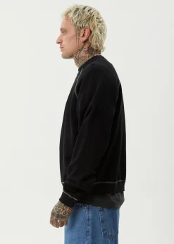 Sweaters & Hoodies<Afends Dance Party  - Crew Neck Jumper Black