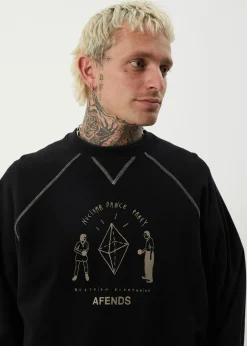 Sweaters & Hoodies<Afends Dance Party  - Crew Neck Jumper Black
