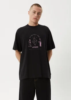 T-Shirts<Afends Dance Party  - Raglan Boxy Tee Black
