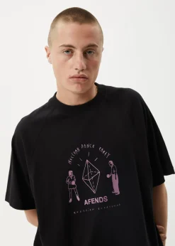 T-Shirts<Afends Dance Party  - Raglan Boxy Tee Black