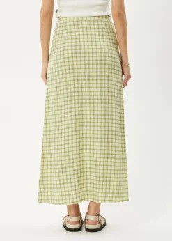 Skirts<Afends Darcy  - Check Maxi Skirt Lemongrass Check