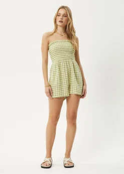 Jumpsuits & Overalls<Afends Darcy  - Check Playsuit Lemongrass Check