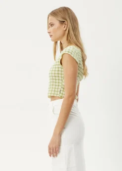 Sets & Co-Ords|Sleeveless<Afends Darcy  - Check Top Lemongrass Check