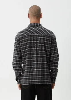 Long Sleeve|Shirts<Afends Darkness  - Long Sleeve Shirt Black Check