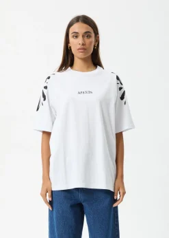 Tees & Shirts<Afends Dash  - Oversized Raglan Tee White