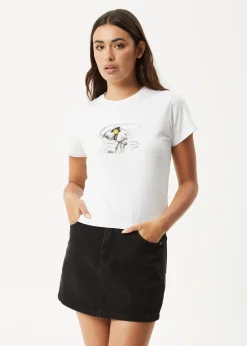 Tees & Shirts<Afends Day Job  -  Baby Tee White