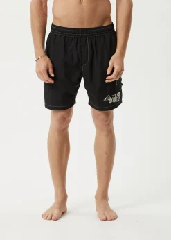 Boardshorts<Afends Deep State  - Baywatch Swim Short 18" Black