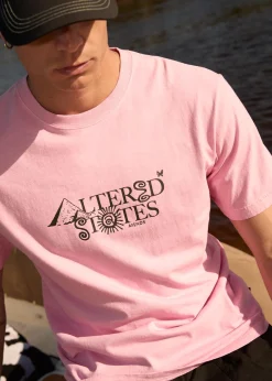 T-Shirts<Afends Deep State  - Heavyweight Retro Tee Vintage Pink