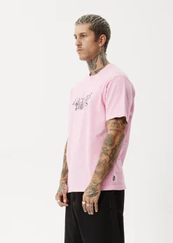 T-Shirts<Afends Deep State - Heavyweight Retro Tee Vintage Pink