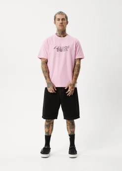 T-Shirts<Afends Deep State - Heavyweight Retro Tee Vintage Pink
