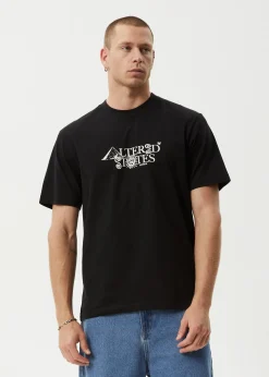 T-Shirts<Afends Deep State  - Heavyweight Retro Tee Black