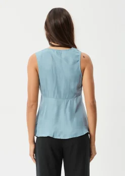 Sets & Co-Ords|Sleeveless<Afends Delia  - Cupro Top Ether Blue
