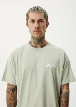 T-Shirts<Afends Destroyer  - Boxy Tee Eucalyptus
