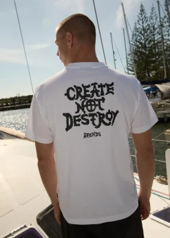 T-Shirts<Afends Destroyer  - Boxy Tee White
