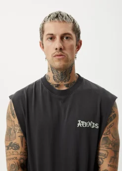 Sleeveless<Afends Destroyer  - Sleeveless Tee Stone Black