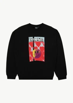 Sweaters & Hoodies<Afends Dime Bag  - Crew Neck Jumper Black