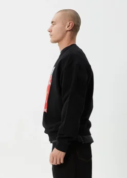 Sweaters & Hoodies<Afends Dime Bag  - Crew Neck Jumper Black