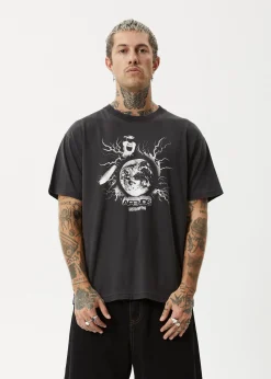 T-Shirts<Afends Doom Gen  - Boxy Tee Stone Black