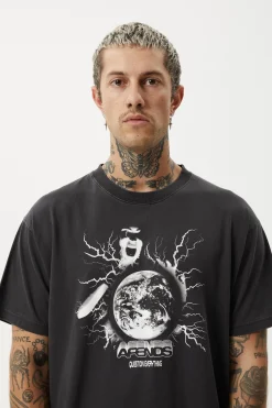 T-Shirts<Afends Doom Gen  - Boxy Tee Stone Black