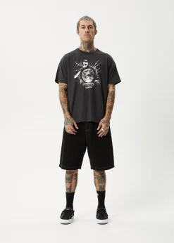 T-Shirts<Afends Doom Gen  - Boxy Tee Stone Black